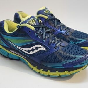 Saucony Guide 7 PowerGrid Women's Size 10 Running Shoes Blue/Navy/Citron